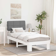 Letto con Testiera Rivestita Grigio chiaro 80 x 200 cm 877453