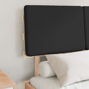 Letto con Testiera Rivestita-Struttura Letto con Testiera Nero 120 x 200 cm Pino massello 186493