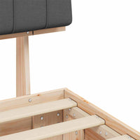 Letto con Testiera Rivestita-Struttura Letto con Testiera Grigio scuro 80 x 200 cm 210310