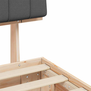 Letto con Testiera Rivestita-Struttura Letto con Testiera Grigio scuro 80 x 200 cm 210310