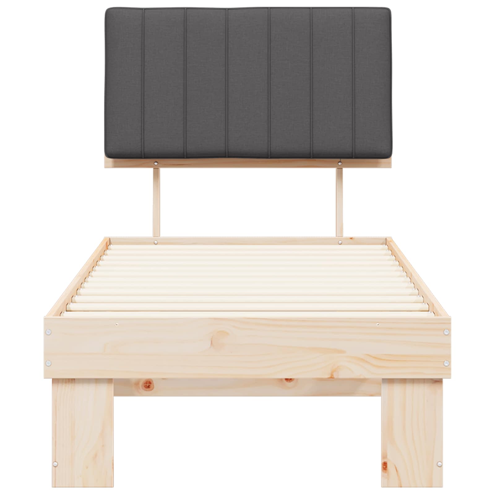 Letto con Testiera Rivestita-Struttura Letto con Testiera Grigio scuro 80 x 200 cm 210310