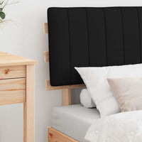 Letto con Testiera Rivestita-Struttura Letto con Testiera Nero 75 x 190 cm Pino massello 983850