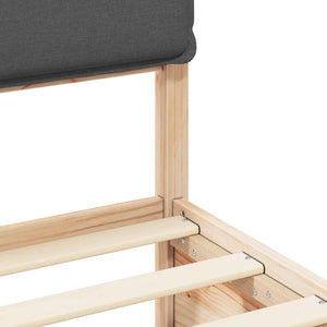 Letto con Testiera Rivestita-Struttura Letto con Testiera Grigio scuro 80 x 200 cm 148839