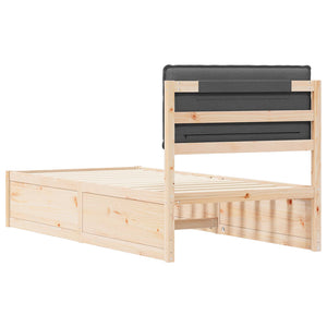 Letto con Testiera Rivestita-Struttura Letto con Testiera Grigio scuro 80 x 200 cm 148839