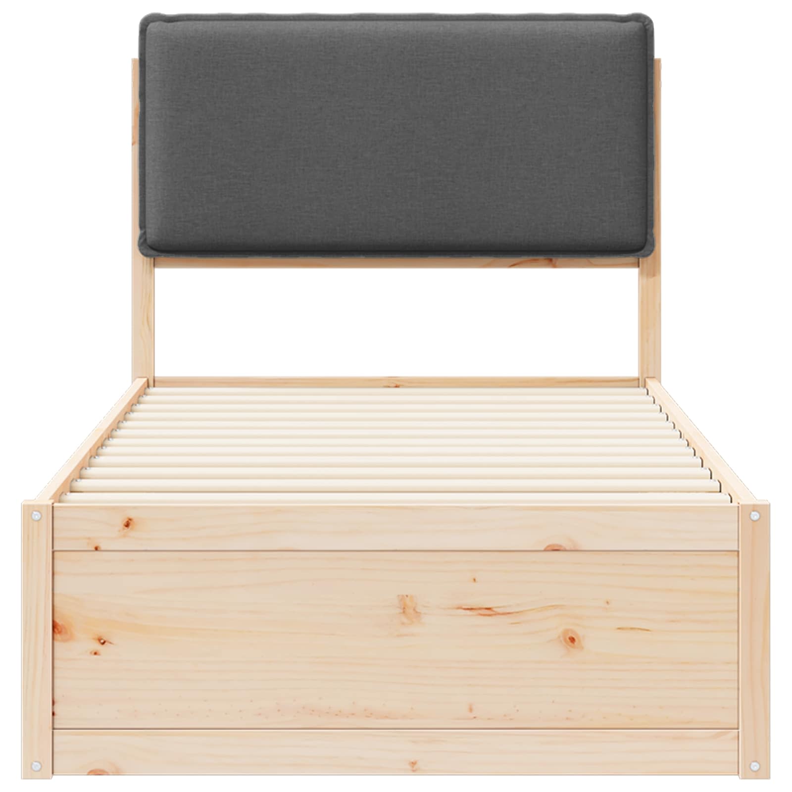 Letto con Testiera Rivestita-Struttura Letto con Testiera Grigio scuro 80 x 200 cm 148839