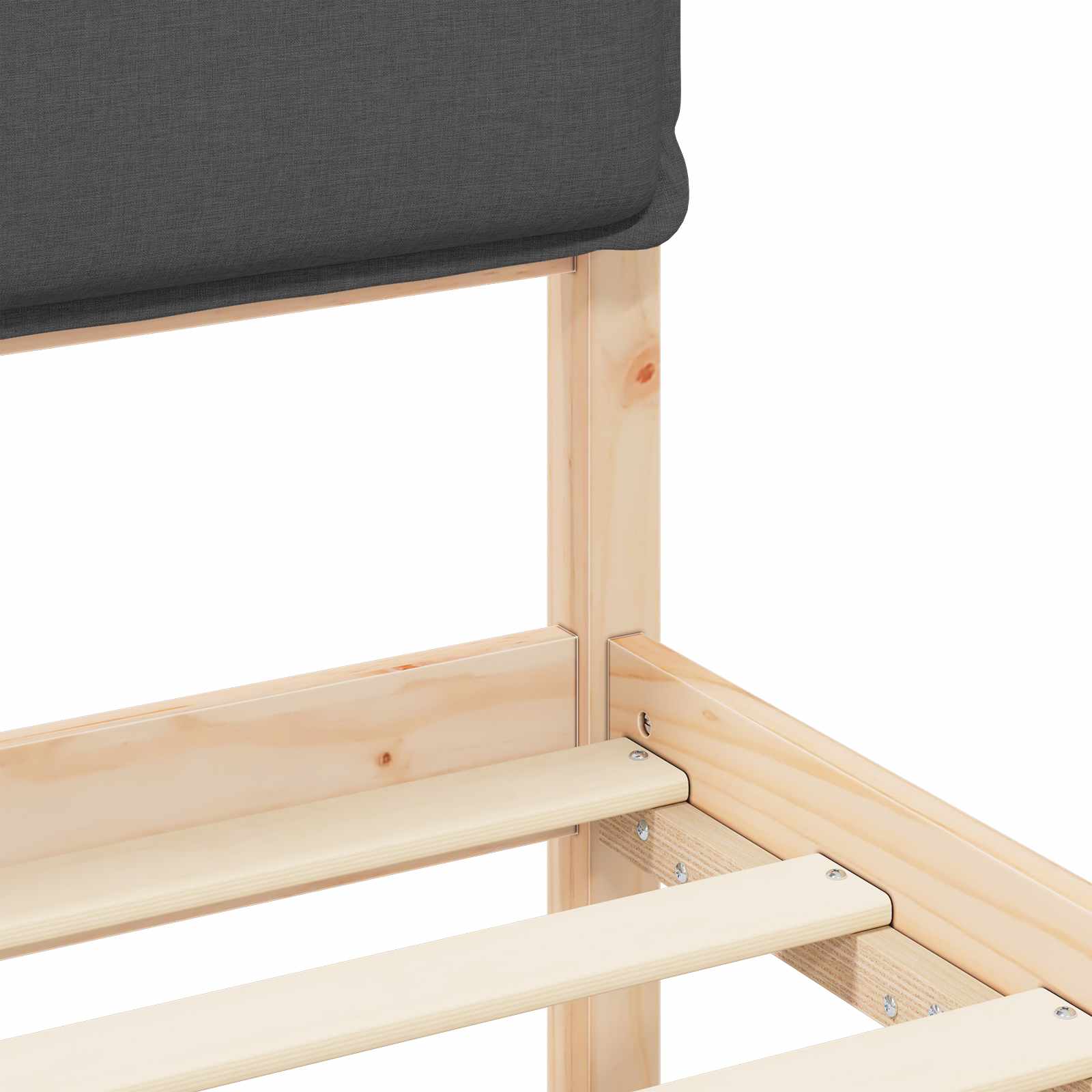 Letto con Testiera Rivestita-Struttura Letto con Testiera Grigio scuro 90 x 190 cm 421441