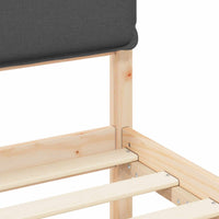 Letto con Testiera Rivestita-Struttura Letto con Testiera Grigio scuro 90 x 190 cm 421441