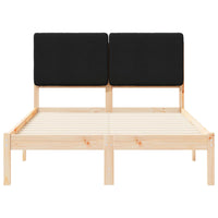 Letto con Testiera Rivestita-Struttura Letto con Testiera Nero 120 x 200 cm Pino massello 496785