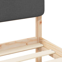 Letto con Testiera Rivestita-Struttura Letto con Testiera Grigio scuro 90 x 190 cm 260032