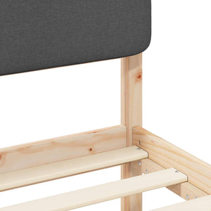 Letto con Testiera Rivestita-Struttura Letto con Testiera Grigio scuro 90 x 190 cm 260032