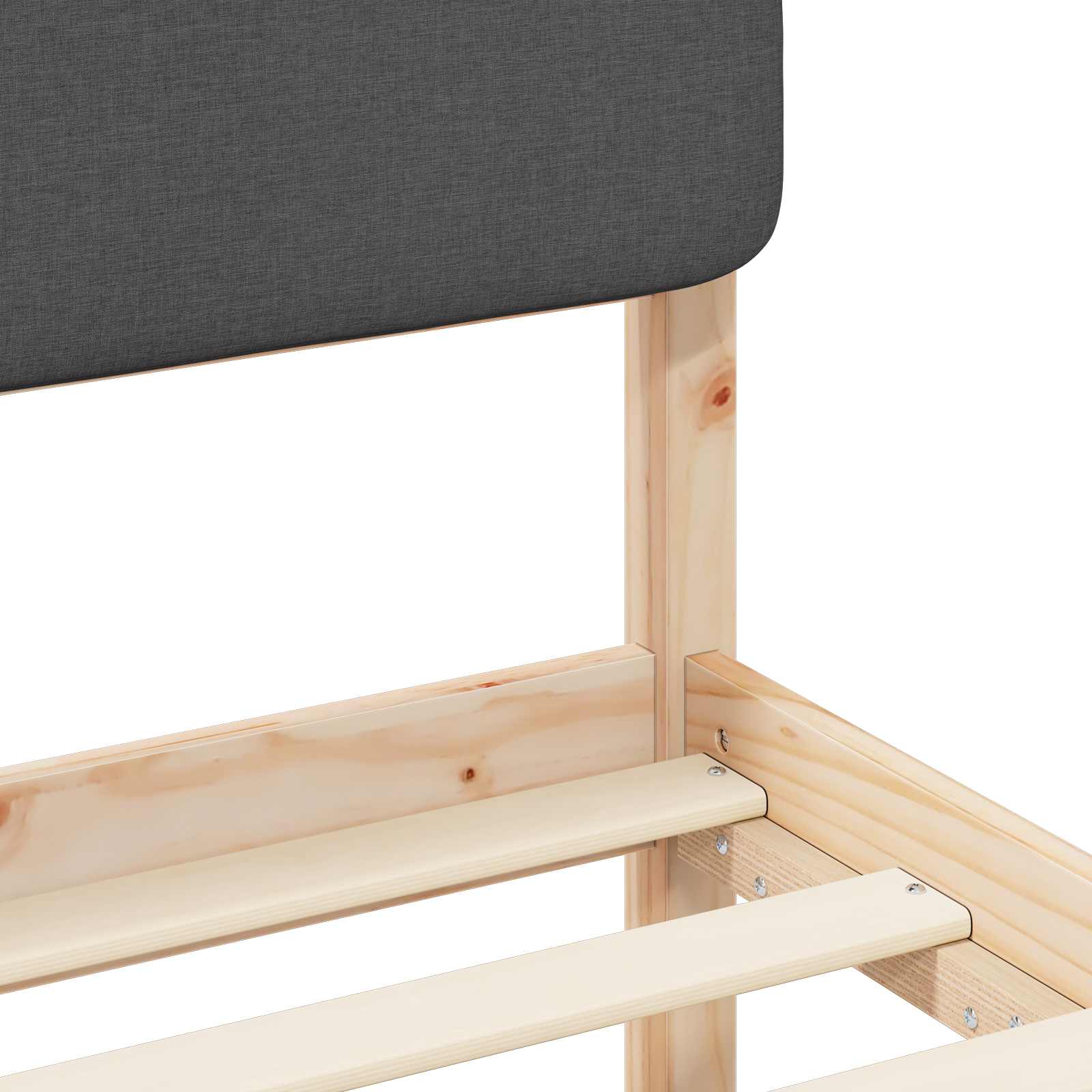 Letto con Testiera Rivestita-Struttura Letto con Testiera Grigio scuro 75 x 190 cm 428689