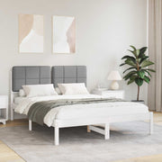 Letto con Testiera Rivestita Grigio chiaro 160 x 200 cm 877968