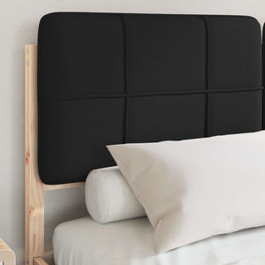 Letto con Testiera Rivestita-Struttura Letto con Testiera Nero 140 x 190 cm Pino massello 977863