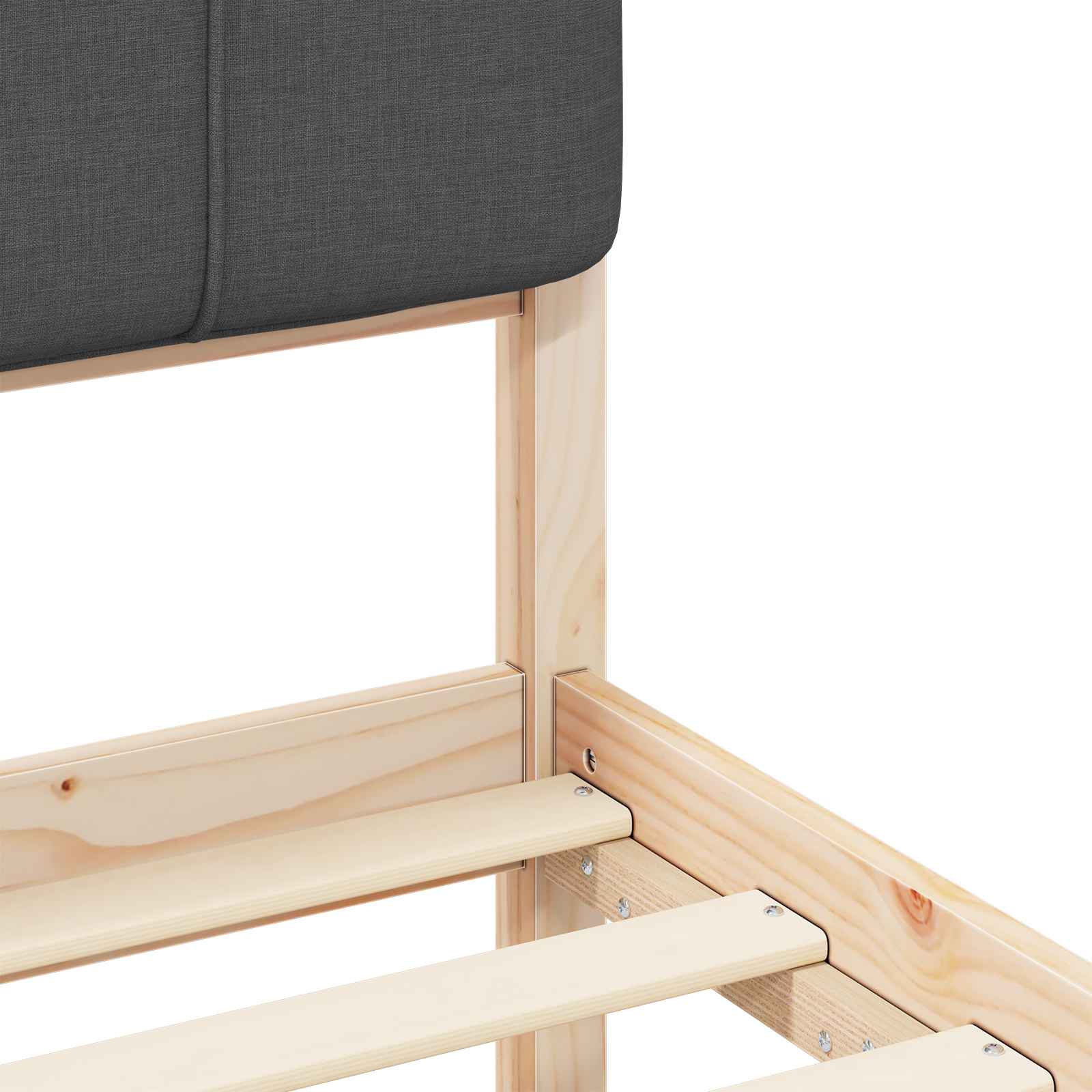 Letto con Testiera Rivestita-Struttura Letto con Testiera Grigio scuro 75 x 190 cm 494340