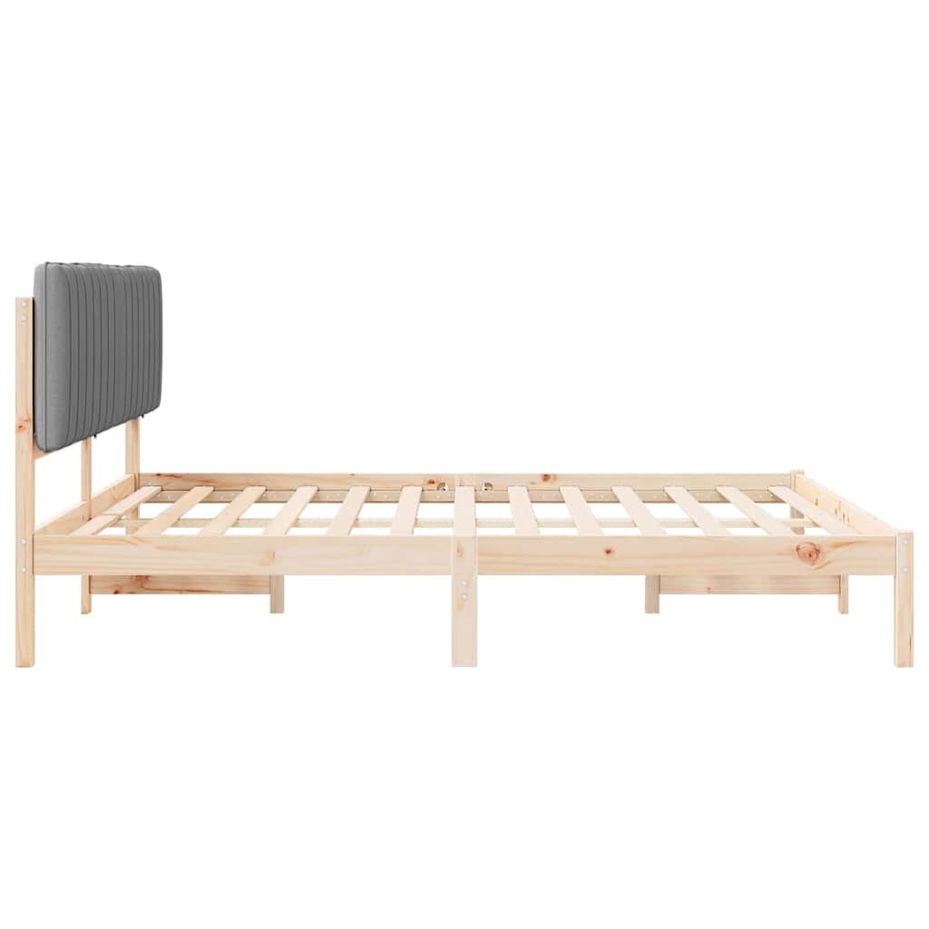 Letto con Testiera Rivestita Grigio chiaro 180 x 200 cm