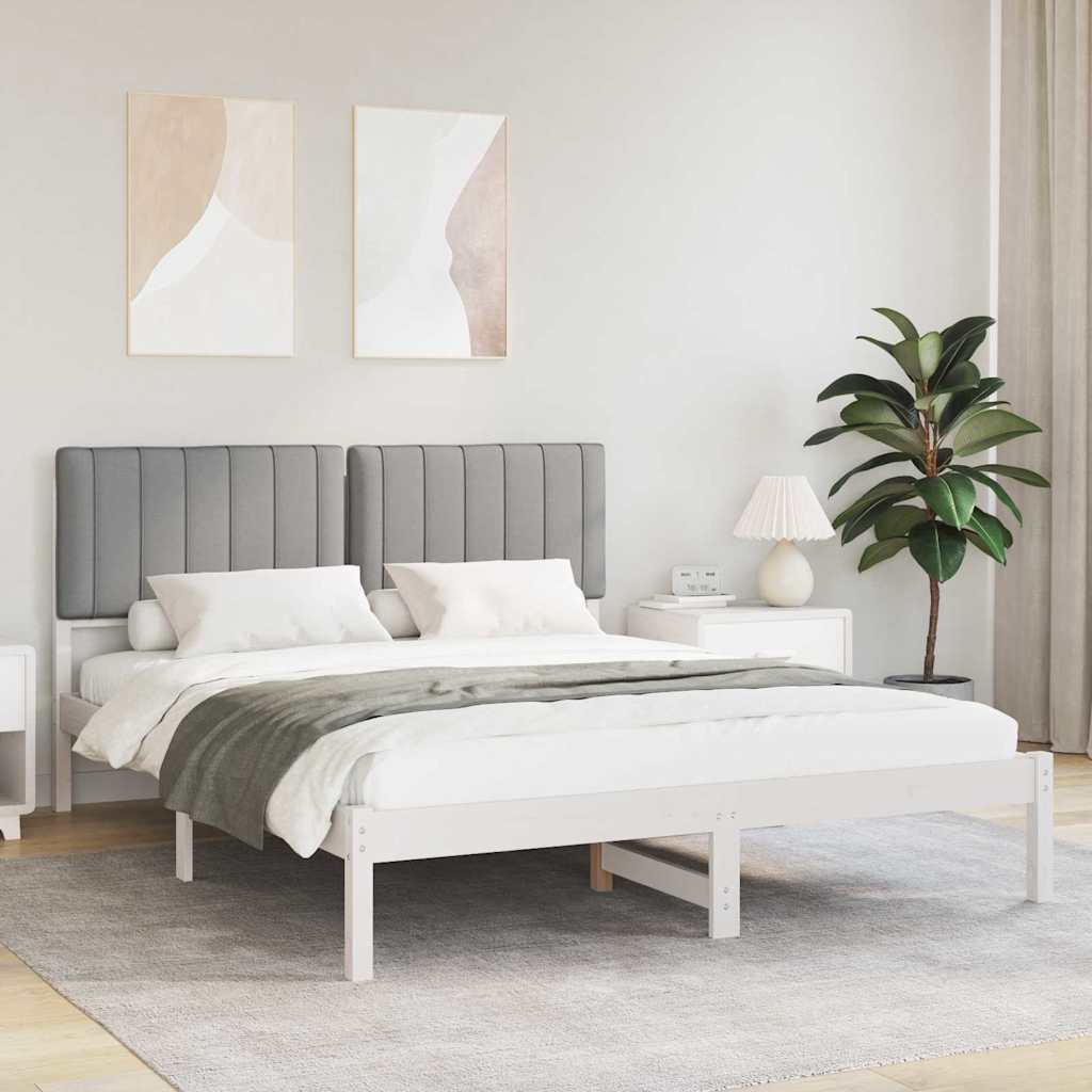 Letto con Testiera Rivestita Grigio chiaro 150 x 200 cm 878043