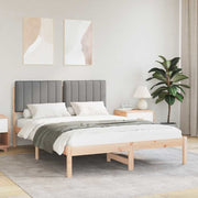 Letto con Testiera Rivestita Grigio chiaro 140 x 190 cm 878054
