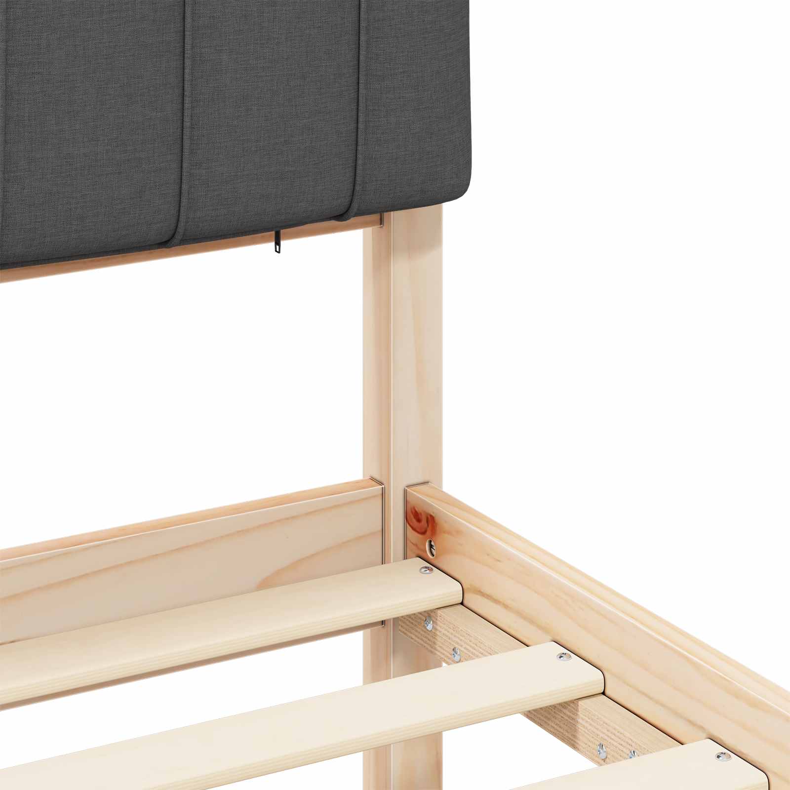 Letto con Testiera Rivestita-Struttura Letto con Testiera Grigio scuro 90 x 190 cm 404717