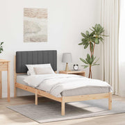 Letto con Testiera Rivestita Grigio scuro 90 x 190 cm 878085