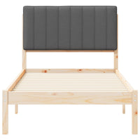 Letto con Testiera Rivestita-Struttura Letto con Testiera Grigio scuro 90 x 190 cm 404717