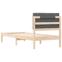 Letto con Testiera Rivestita-Struttura Letto con Testiera Grigio scuro 75 x 190 cm 398510