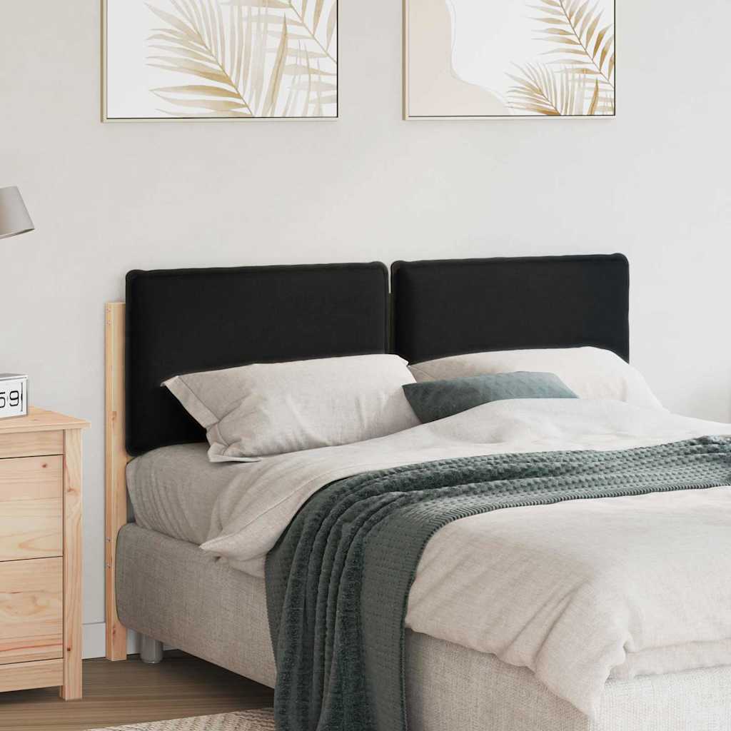 Testiera imbottita Naturale e Nero 135 cm Pino massello 880020