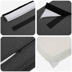 Testiera imbottita Grigio Naturale e Scuro 100 cm Pino massello 880029