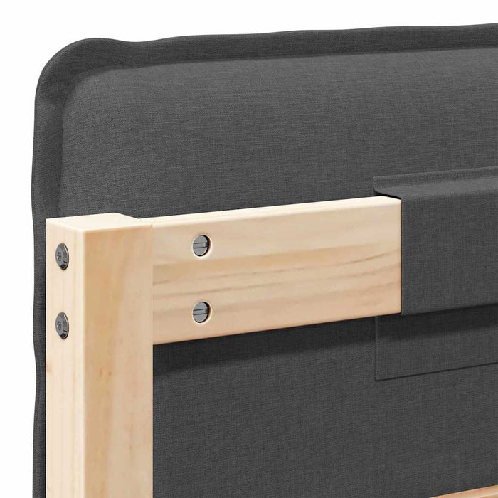 Testiera imbottita Grigio Naturale e Scuro 100 cm Pino massello 880029