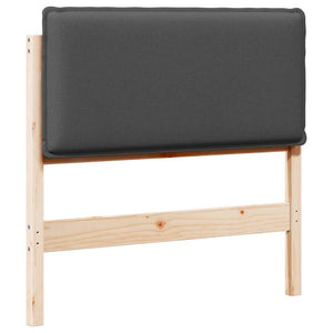 Testiera imbottita Grigio Naturale e Scuro 100 cm Pino massello 880029