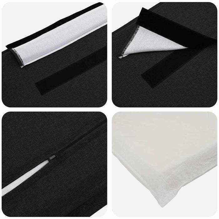 Testiera imbottita Naturale e Nero 100 cm Pino massello 880030