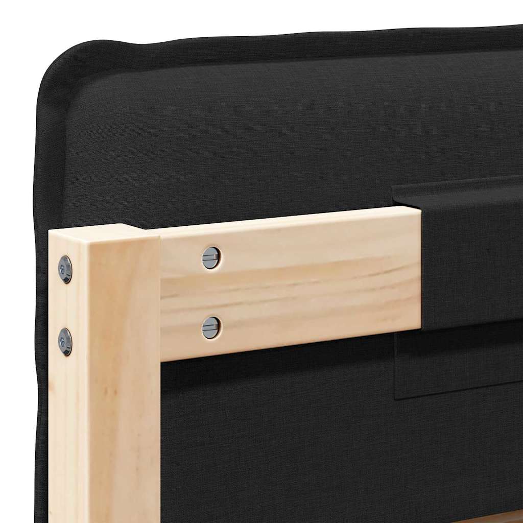 Testiera imbottita Naturale e Nero 100 cm Pino massello 880030