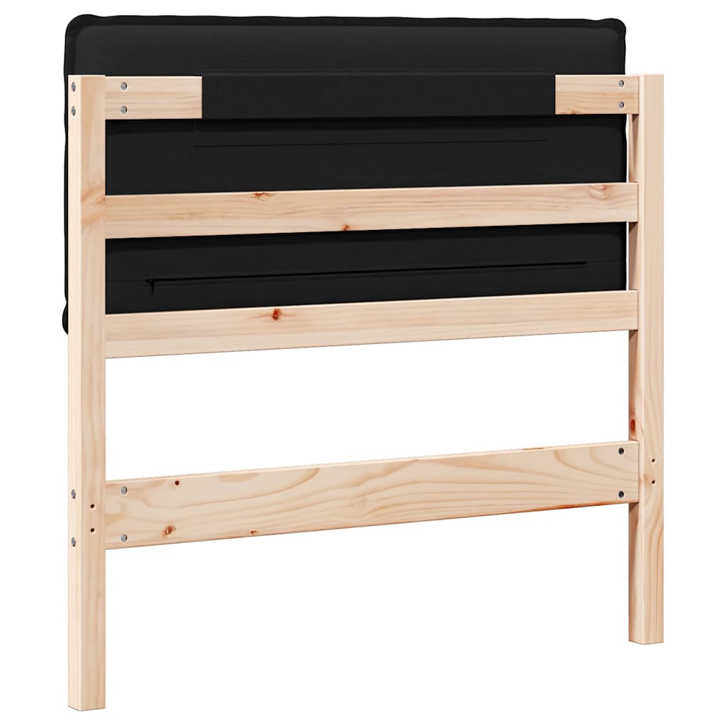 Testiera imbottita Naturale e Nero 100 cm Pino massello 880030