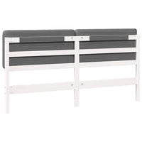 Testiera imbottita Bianco e grigio chiaro 180 cm Pino massello 880057