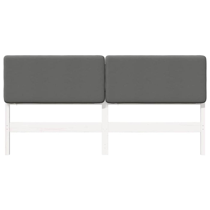 Testiera imbottita Bianco e grigio chiaro 180 cm Pino massello 880057