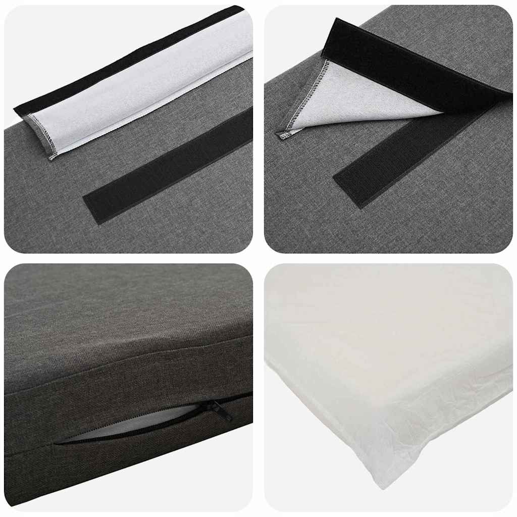 Testiera imbottita Marrone e Grigio Chiaro 150 cm Pino massello 880063