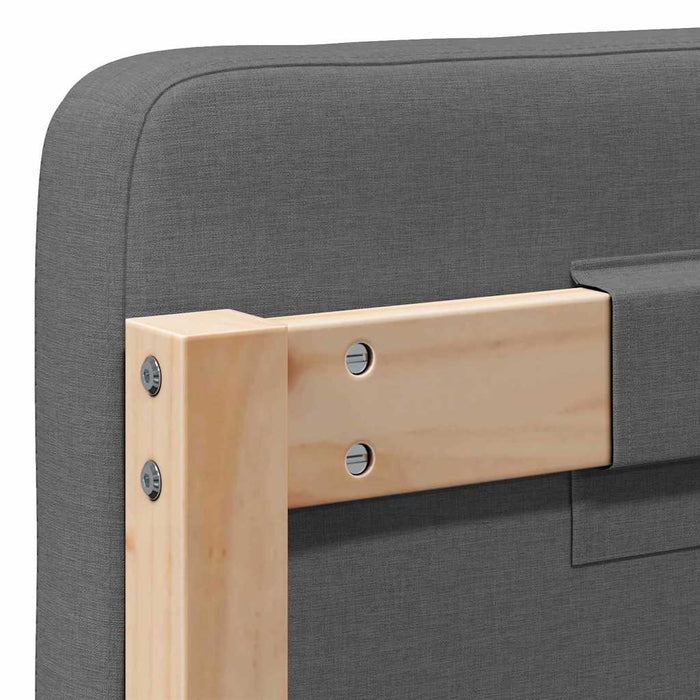 Testiera imbottita Marrone e Grigio Chiaro 150 cm Pino massello 880063