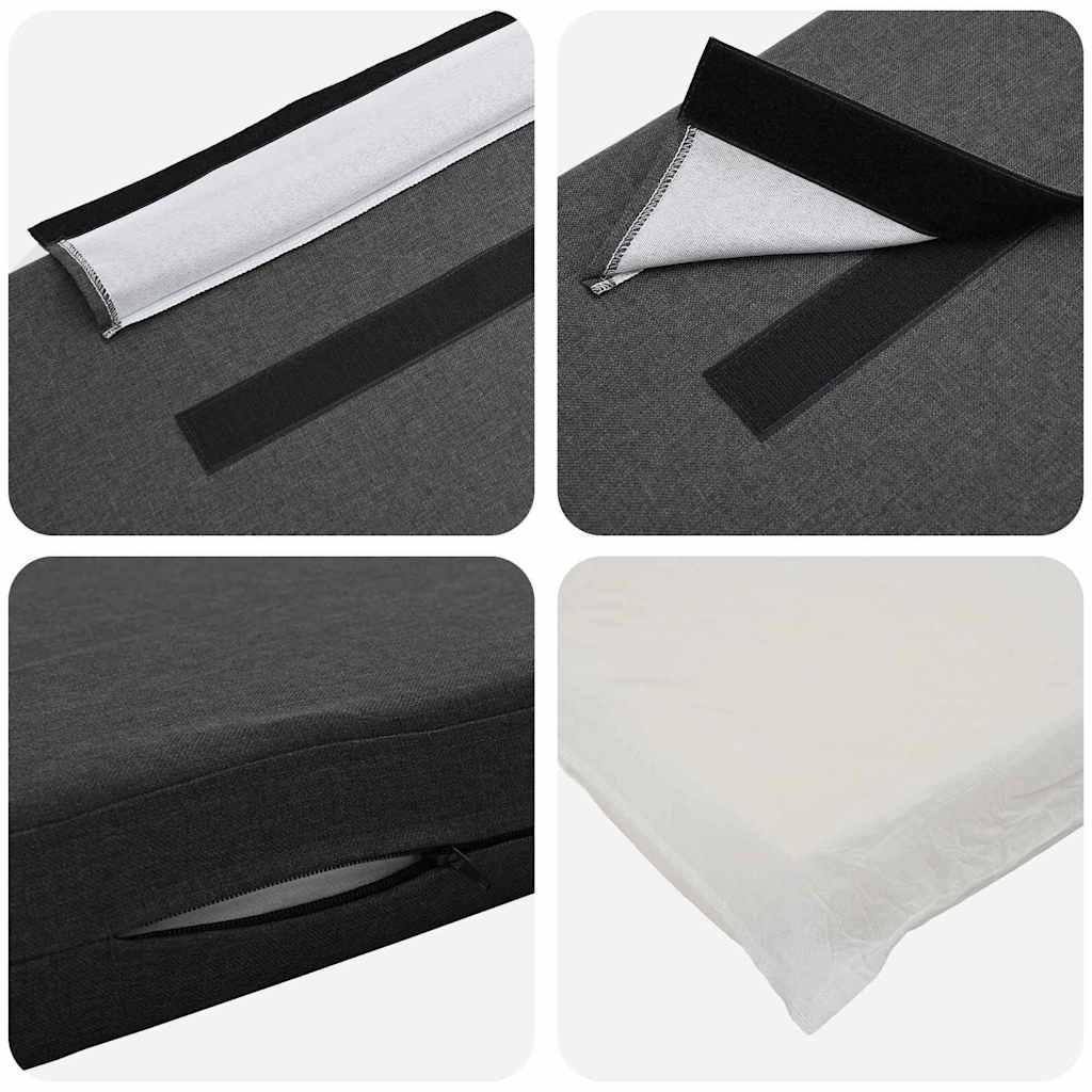 Testiera imbottita Marrone e grigio scuro 150 cm Pino massello 880064