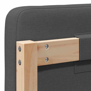 Testiera imbottita Marrone e grigio scuro 150 cm Pino massello 880064