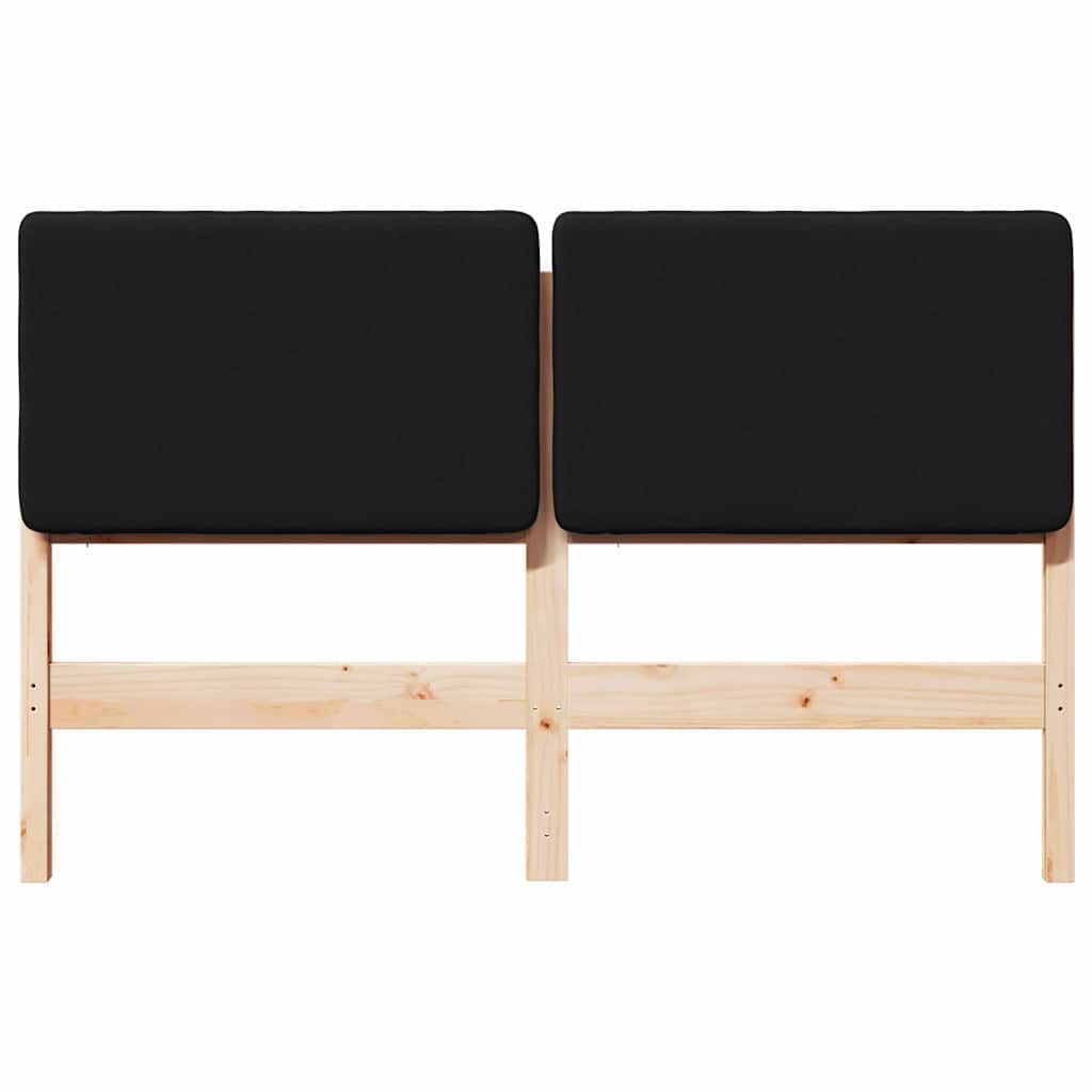 Testiera imbottita Marrone e Nero 150 cm Pino massello 880065