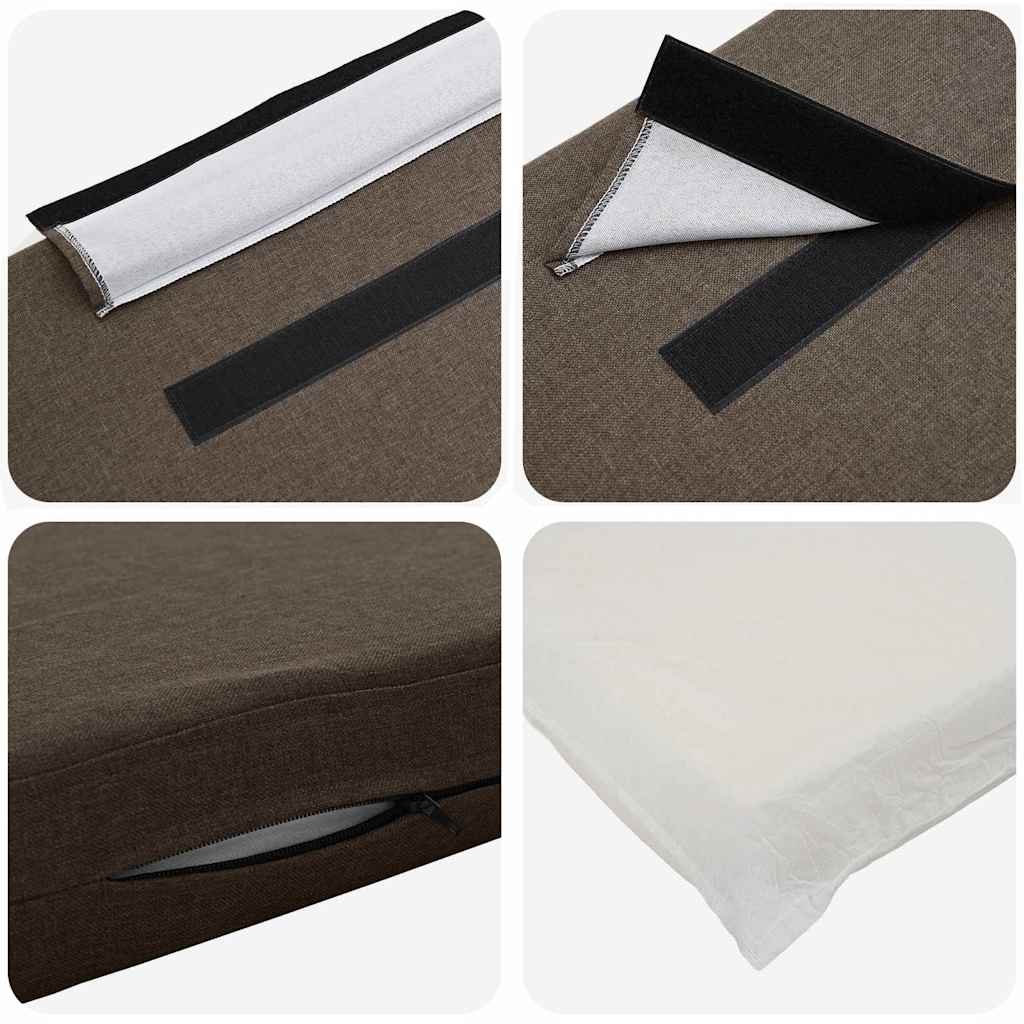 Testiera imbottita Marrone e taupe 150 cm Pino massello 880066