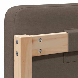 Testiera imbottita Marrone e taupe 150 cm Pino massello 880066