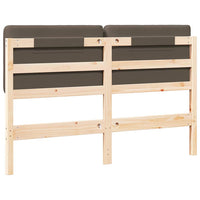 Testiera imbottita Marrone e taupe 150 cm Pino massello 880066