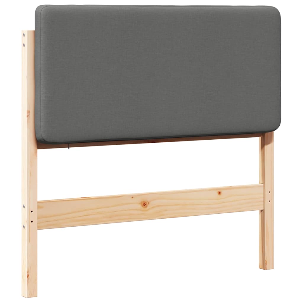 Testiera imbottita Marrone e Grigio Chiaro 80 cm Pino massello 880093