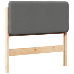 Testiera imbottita Marrone e Grigio Chiaro 80 cm Pino massello 880093