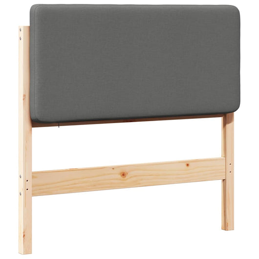 Testiera imbottita Marrone e Grigio Chiaro 80 cm Pino massello 880093