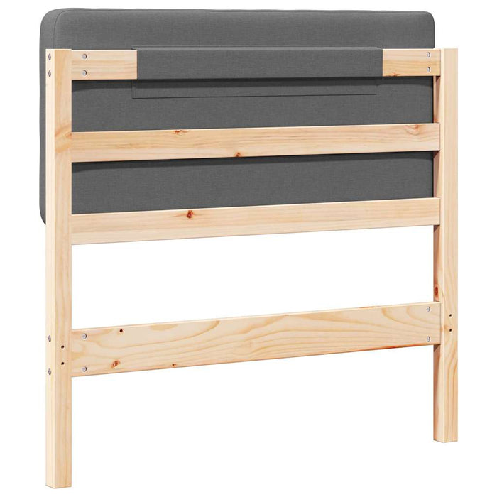 Testiera imbottita Marrone e Grigio Chiaro 80 cm Pino massello 880093