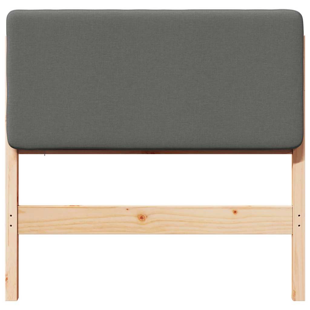 Testiera imbottita Marrone e Grigio Chiaro 80 cm Pino massello 880093