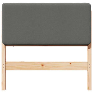 Testiera imbottita Marrone e Grigio Chiaro 80 cm Pino massello 880093