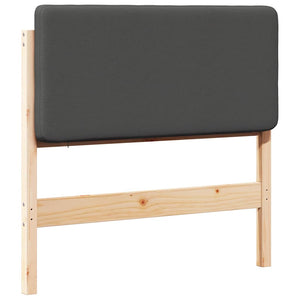 Testiera imbottita Marrone e grigio scuro 80 cm Pino massello 880094