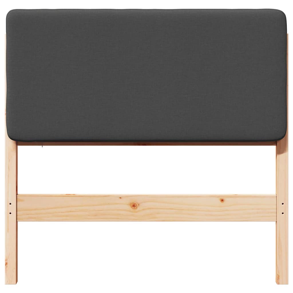 Testiera imbottita Marrone e grigio scuro 80 cm Pino massello 880094